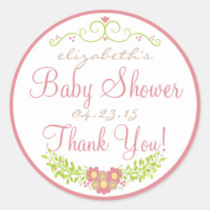 Strawberry Ice and Almond Colors Shower Classic Round Sticker