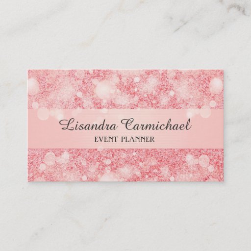 Customizable Strawberry Ice Bokeh Business Cards