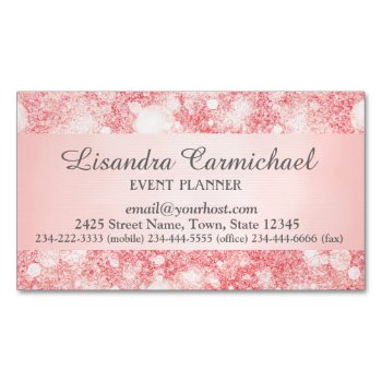 Strawberry Ice Bokeh Magnetic Business Card by uniqueprints at Zazzle