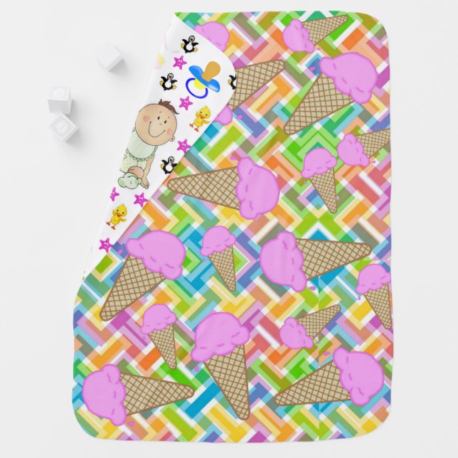 Strawberry Ice Cream  Baby Blanket (In Situ)