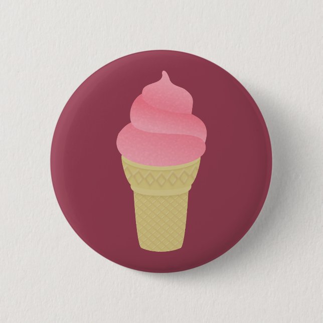 Strawberry Ice Cream Button (Front)