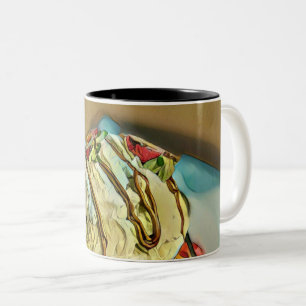 Strawberry ice cream cake Two-Tone coffee mug