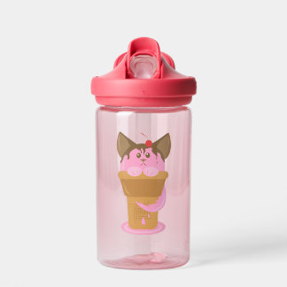 Strawberry Ice Cream Cat Water Bottle