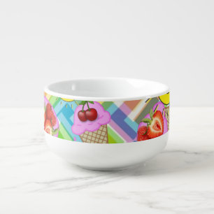 Strawberry Ice Cream Chevron Soup Mug
