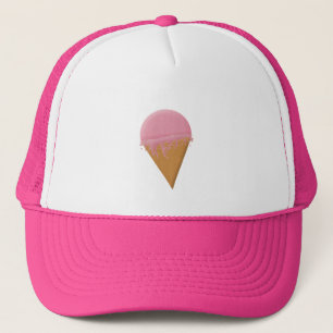 Strawberry Ice Cream Cone Trucker Hat