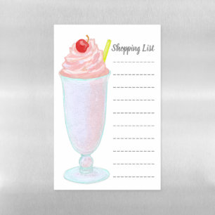 Strawberry Ice Cream Milkshake Shopping List Magnetic Dry Erase Sheet
