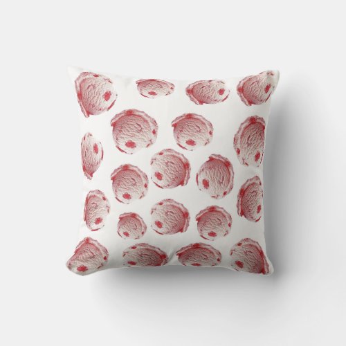 Strawberry ice cream pattern throw pillow