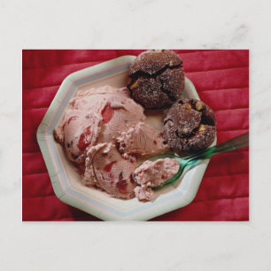 Strawberry ice cream postcard