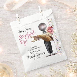 Strawberry Ice cream Scooped Up Bridal Shower Favor Bag