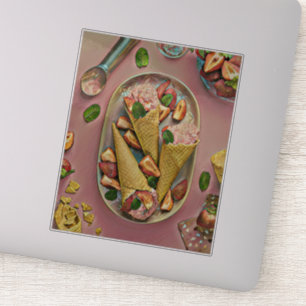 Strawberry ice cream sticker