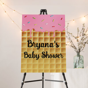 Strawberry Ice Cream Waffle Cone Party or Shower Foam Board