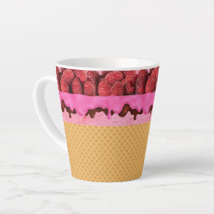 Strawberry Ice Cream with Waffle Cone, Dessert Latte Mug