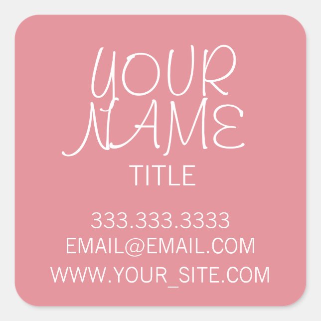 Strawberry Ice Freehand Simple Square Sticker (Front)