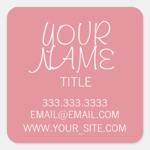 Strawberry Ice Freehand Simple Square Sticker