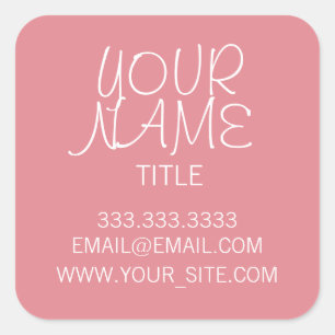 Strawberry Ice Freehand Simple Square Sticker