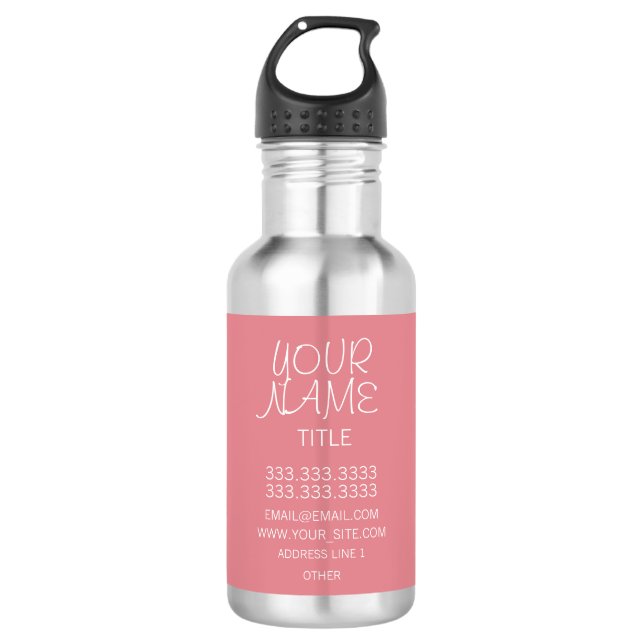 Strawberry Ice Freehand Simple Stainless Steel Water Bottle (Front)