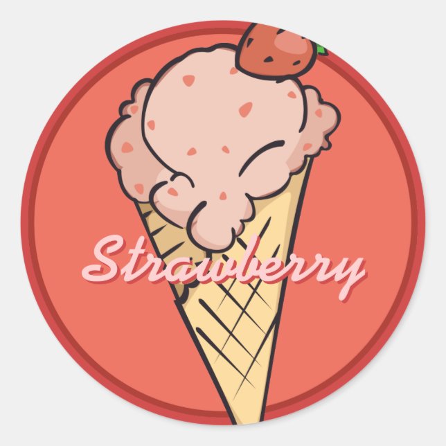 Strawberry Icecream Sticker (Front)