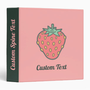 Strawberry Icon 3 Ring Binder