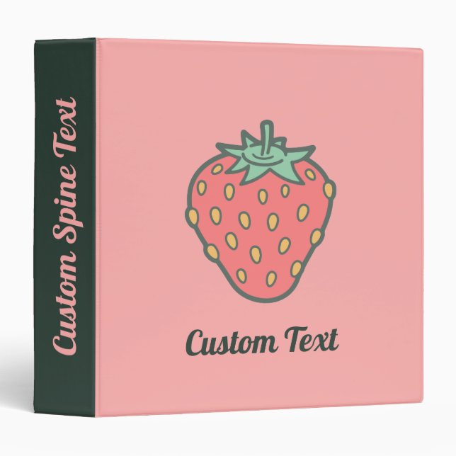 Strawberry Icon 3 Ring Binder (Front/Spine)