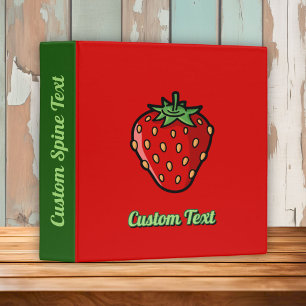 Strawberry Icon 3 Ring Binder