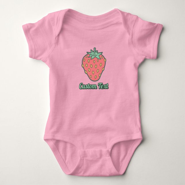 Strawberry Icon Baby Bodysuit (Front)