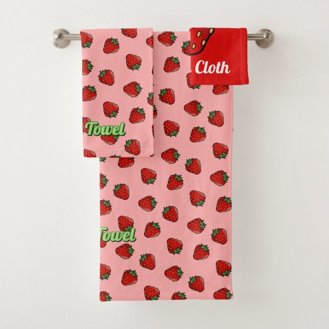 Strawberry Icon Bath Towel Set (Insitu)