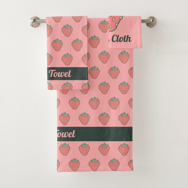 Strawberry Icon Bath Towel Set (Insitu)