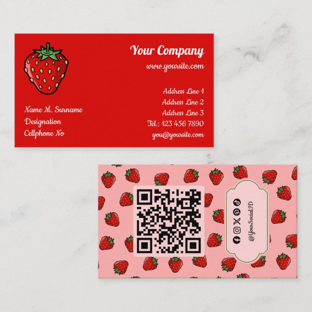 Strawberry Icon Business Card (Front/Back)