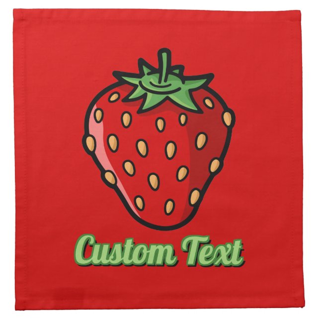 Strawberry Icon Cloth Napkin (Front)