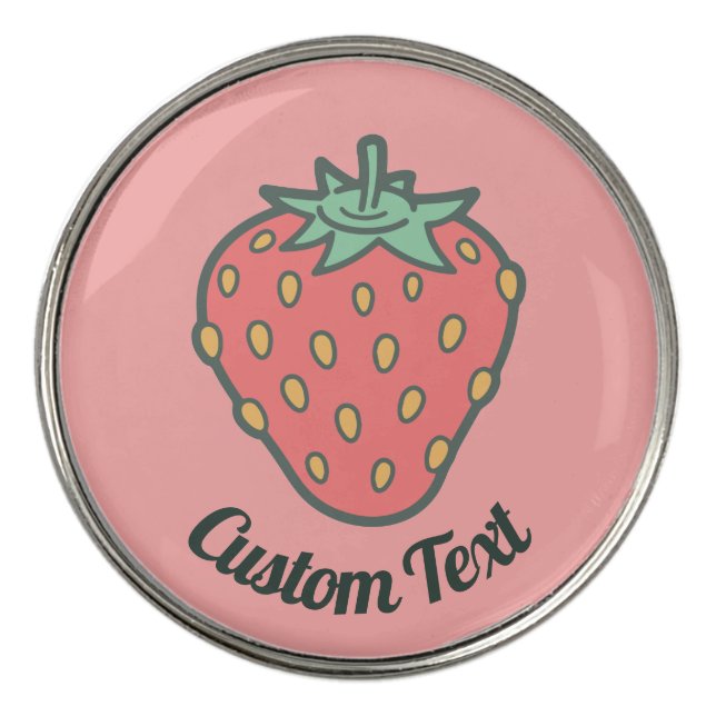 Strawberry Icon Golf Ball Marker (Front)