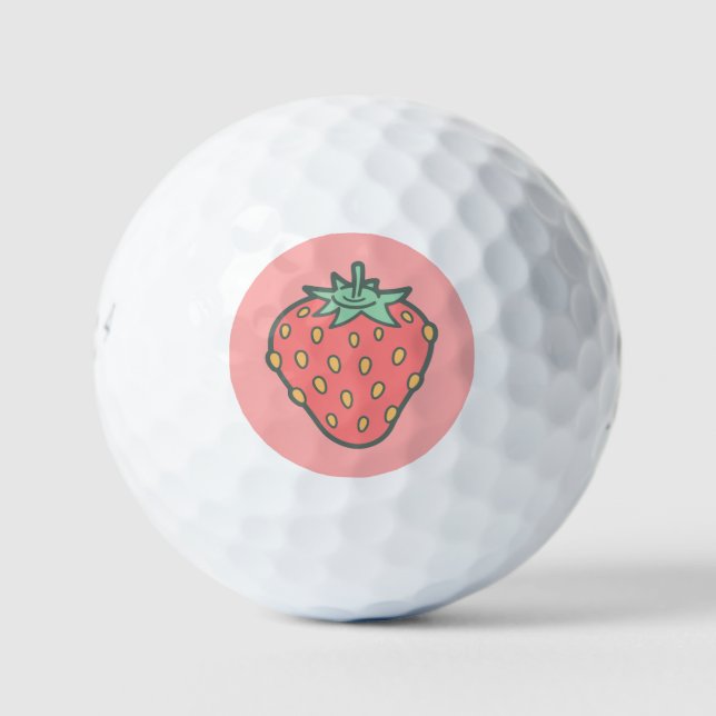 Strawberry Icon Golf Balls (Front)