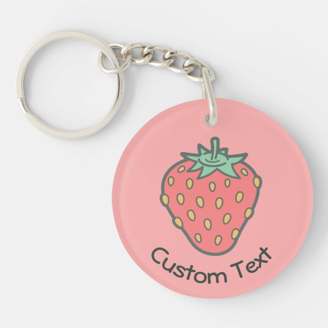 Strawberry Icon Keychain (Front)