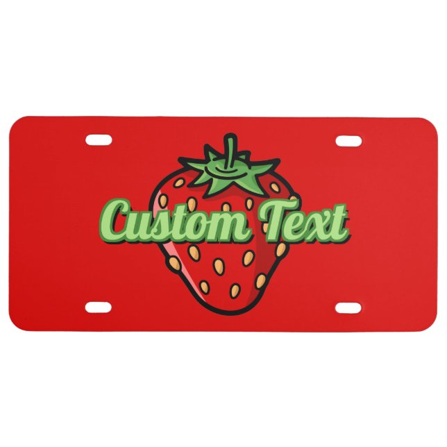 Strawberry Icon License Plate (Front)