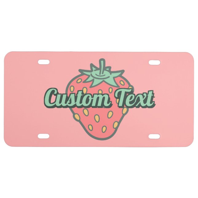 Strawberry Icon License Plate (Front)