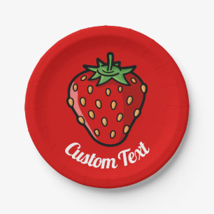 Strawberry Icon Paper Plate