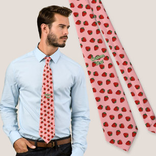 Strawberry Icon Pattern Neck Tie