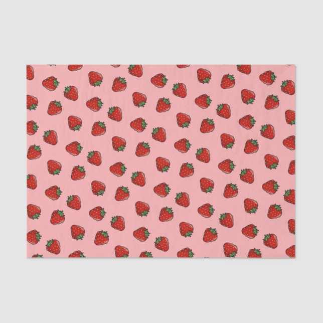 Strawberry Icon Pattern Tissue Paper (Front)