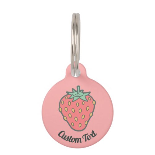 Strawberry Icon Pet ID Tag