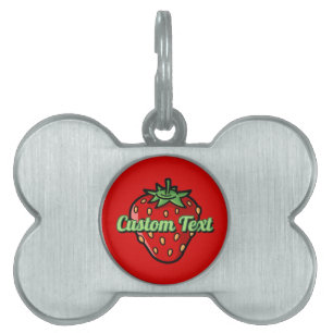 Strawberry Icon Pet ID Tag
