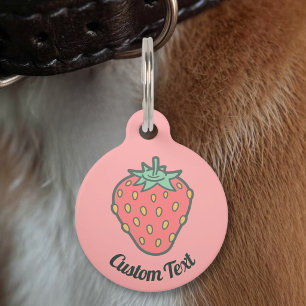 Strawberry Icon Pet ID Tag