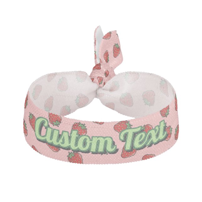 Strawberry Icon Ribbon Hair Tie (Front)