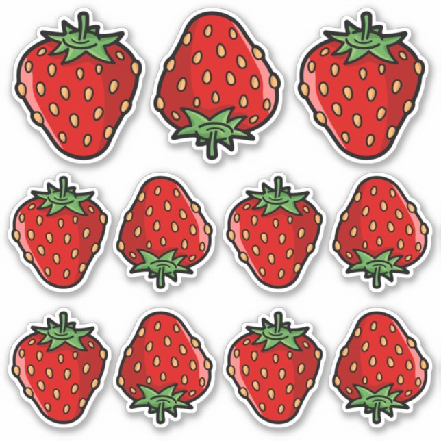 Strawberry Icon Sticker Set (Front)
