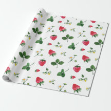 Strawberry illustration on wrapping paper