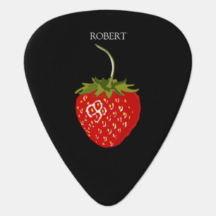 strawberry is the fruit of love with monogram guitar pick