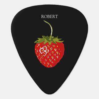 strawberry is the fruit of love with monogram guitar pick