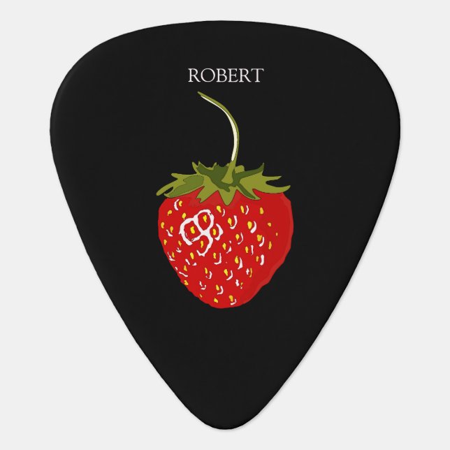 strawberry is the fruit of love with monogram guitar pick (Front)