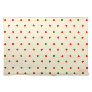 strawberry ivory cloth placemat