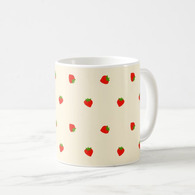 Strawberry (ivory) coffee mug (Front Right)