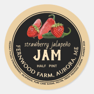 Strawberry Jalapeno Jam Jar Label Homemade Jelly