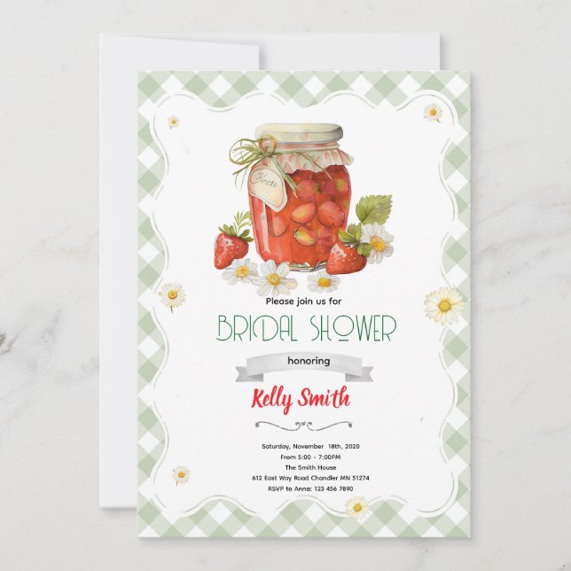 Strawberry Jam Bridal Shower Invitation (Front)